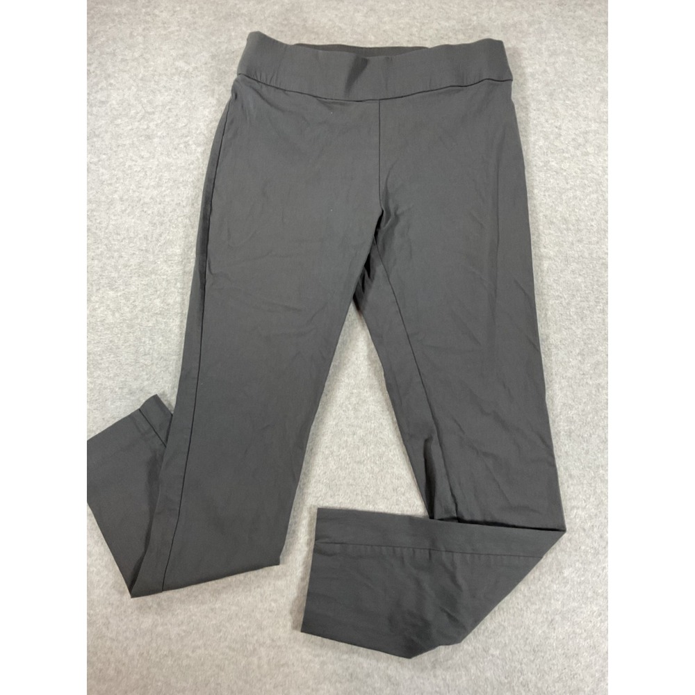 Apt. 9 Womens Charcoal Gray Pull On Slim Leg Dress Pants Size 10 2615